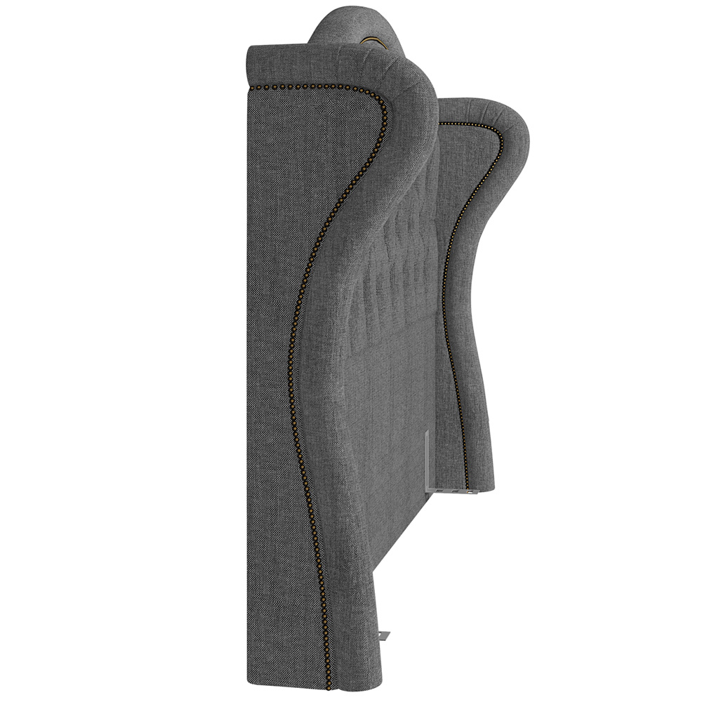 Cabeceira Cama Box Casal King 195 cm P05 Lisboa Linho Cinza Escuro - Lyam Decor