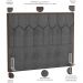 Cabeceira Cama Box Casal King 195 cm P05 Londres Linho Cinza Escuro - Lyam Decor