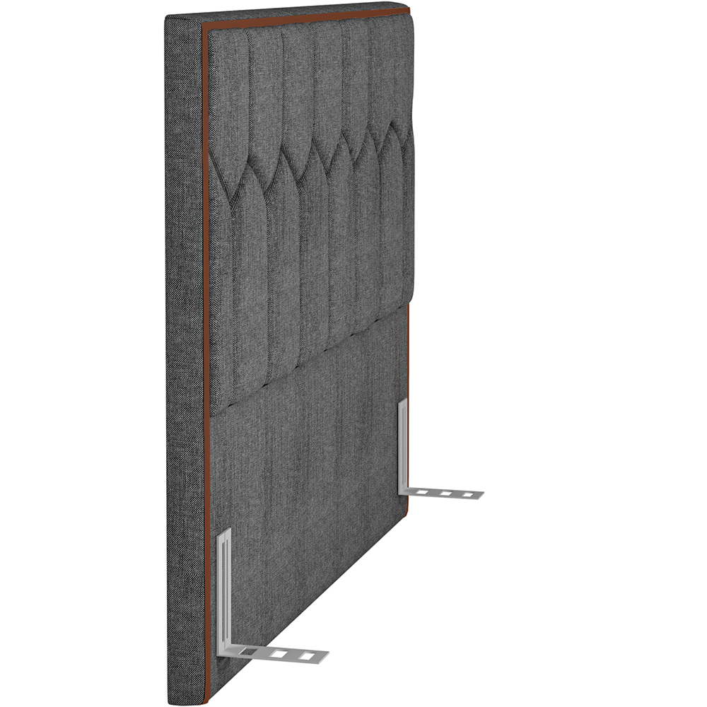 Cabeceira Cama Box Casal King 195 cm P05 Londres Linho Cinza Escuro - Lyam Decor