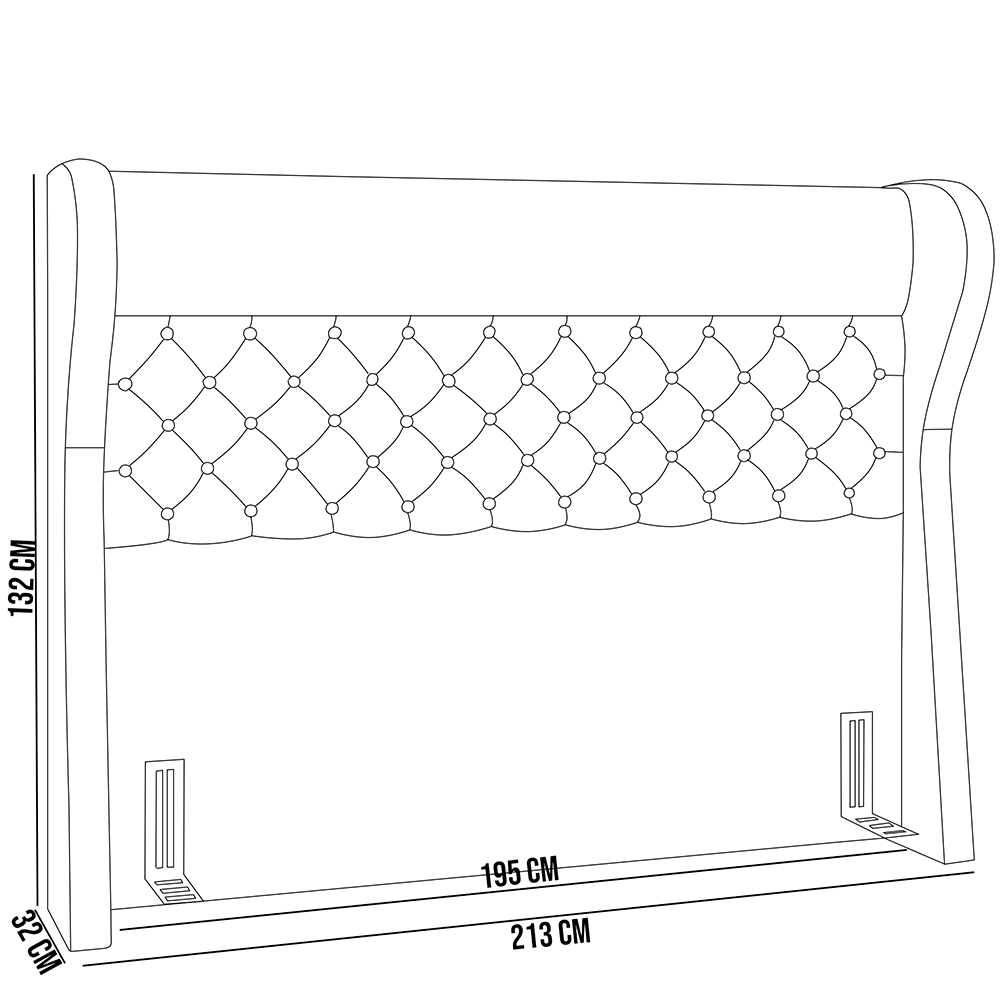 Cabeceira Cama Box Casal King 195 cm P05 Madrid Linho Creme - Lyam Decor