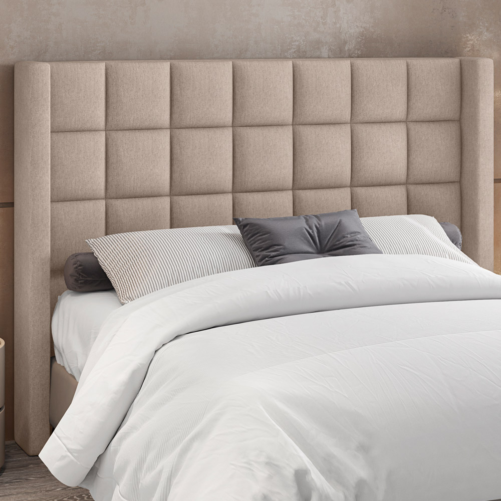 Cabeceira Cama Box Casal King 195 cm P05 Paris Linho Bege - Lyam Decor