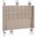 Cabeceira Cama Box Casal King 195 cm P05 Paris Linho Bege - Lyam Decor
