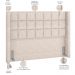 Cabeceira Cama Box Casal King 195 cm P05 Paris Linho Bege Claro - Lyam Decor