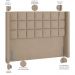 Cabeceira Cama Box Casal King 195 cm P05 Paris Veludo Bege - Lyam Decor