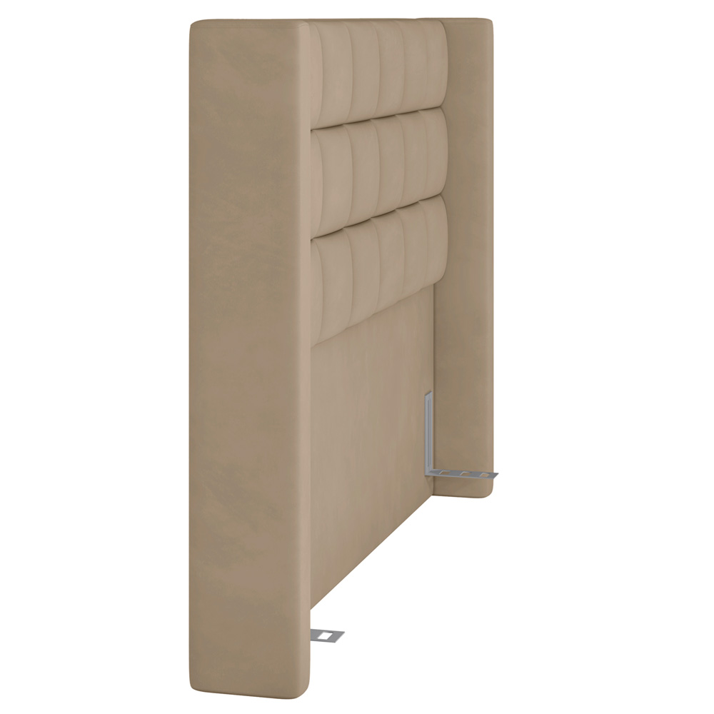 Cabeceira Cama Box Casal King 195 cm P05 Paris Veludo Bege - Lyam Decor