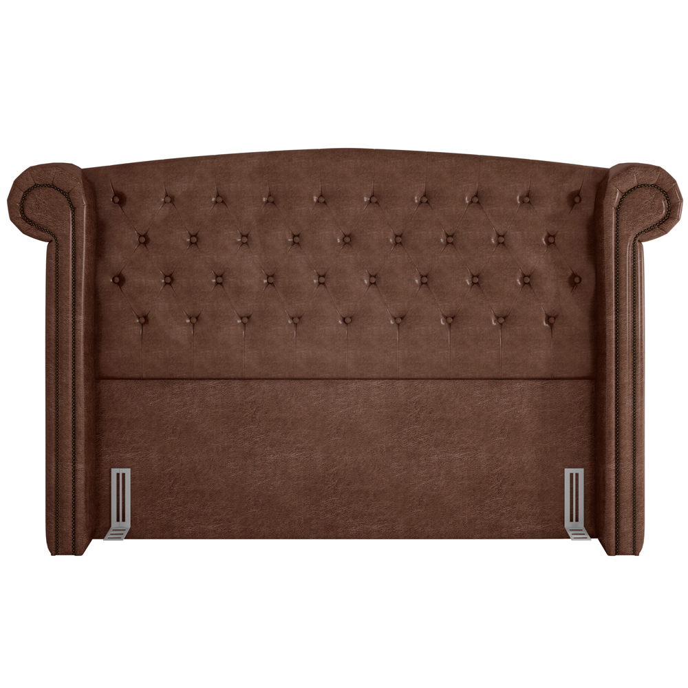 Cabeceira Cama Box Casal King 195 cm P05 Sofia Corino Marrom - Lyam Decor
