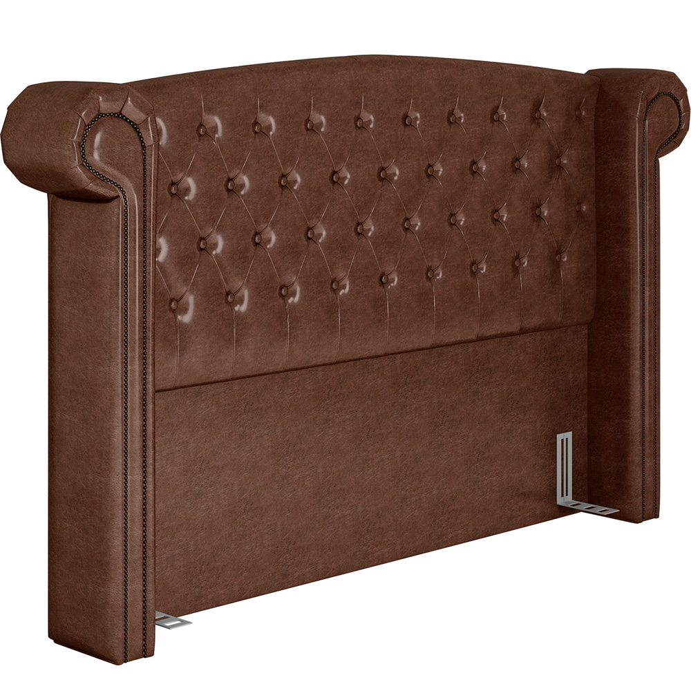 Cabeceira Cama Box Casal King 195 cm P05 Sofia Corino Marrom - Lyam Decor