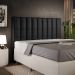 Cabeceira Cama Box Casal Queen 160 Cm Dália W01 Facto Preto Metalizado - Lyam Decor
