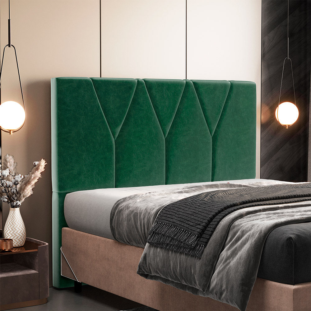 Cabeceira Cama Box Casal Queen 160 cm Aurora W01 Facto Verde Musgo - Lyam Decor