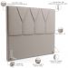 Cabeceira Cama Box Casal Queen 160 cm Aurora W01 Linho Bege - Lyam Decor