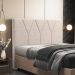 Cabeceira Cama Box Casal Queen 160 cm Aurora W01 Suede Bege - Lyam Decor