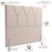 Cabeceira Cama Box Casal Queen 160 cm Aurora W01 Suede Bege - Lyam Decor