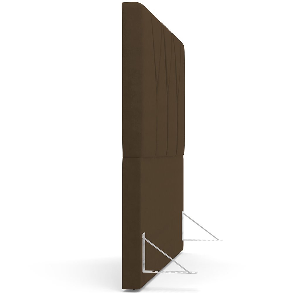 Cabeceira Cama Box Casal Queen 160 cm Aurora W01 Suede Marrom - Lyam Decor