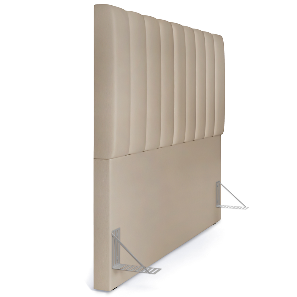Cabeceira Cama Box Casal Queen 160 cm Dália W01 Suede Bege - Lyam Decor