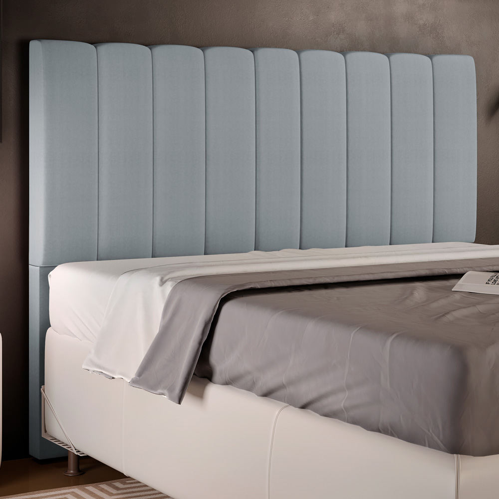 Cabeceira Cama Box Casal Queen 160 cm Dália W01 Suede Cinza - Lyam Decor