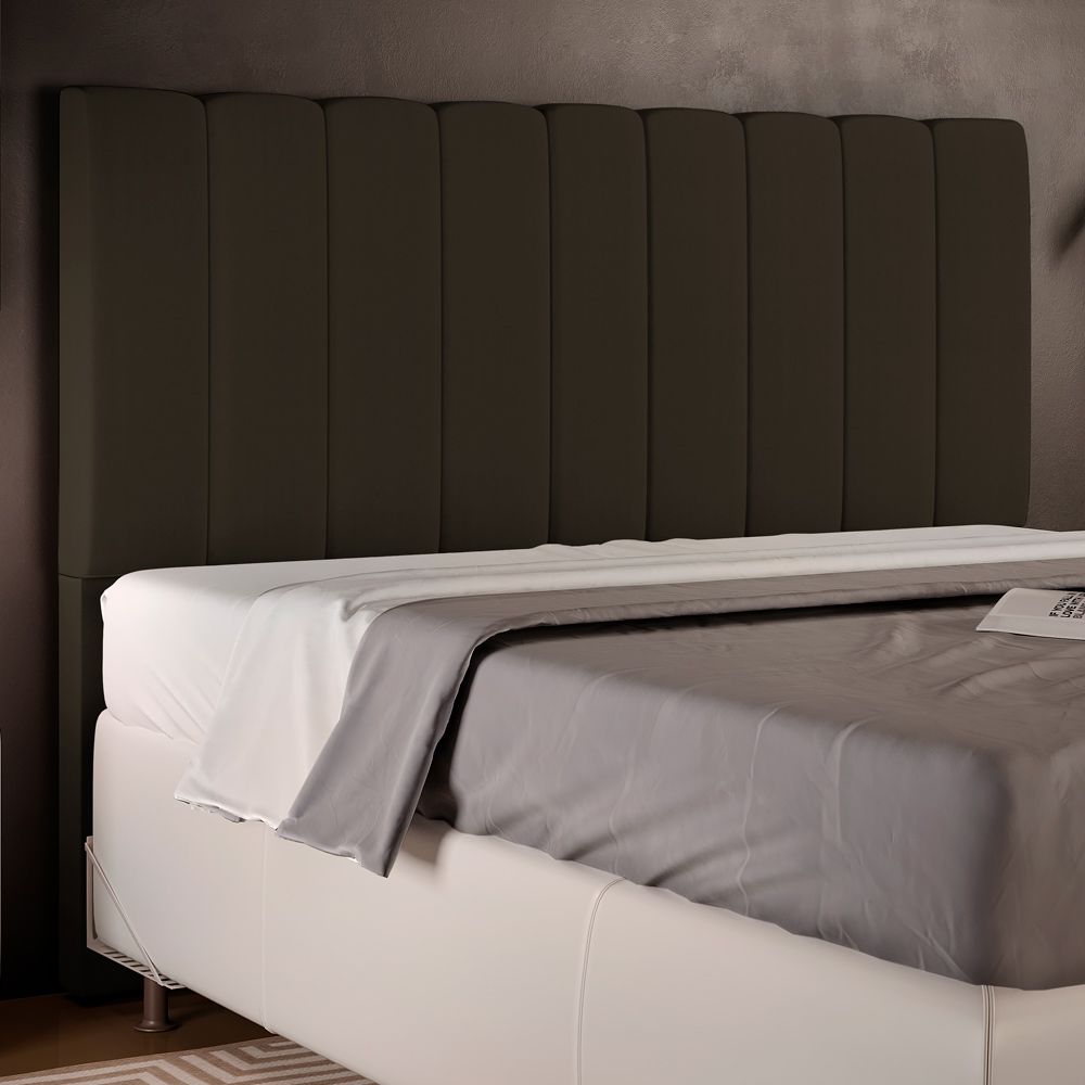 Cabeceira Cama Box Casal Queen 160 cm Dália W01 Suede Marrom - Lyam Decor