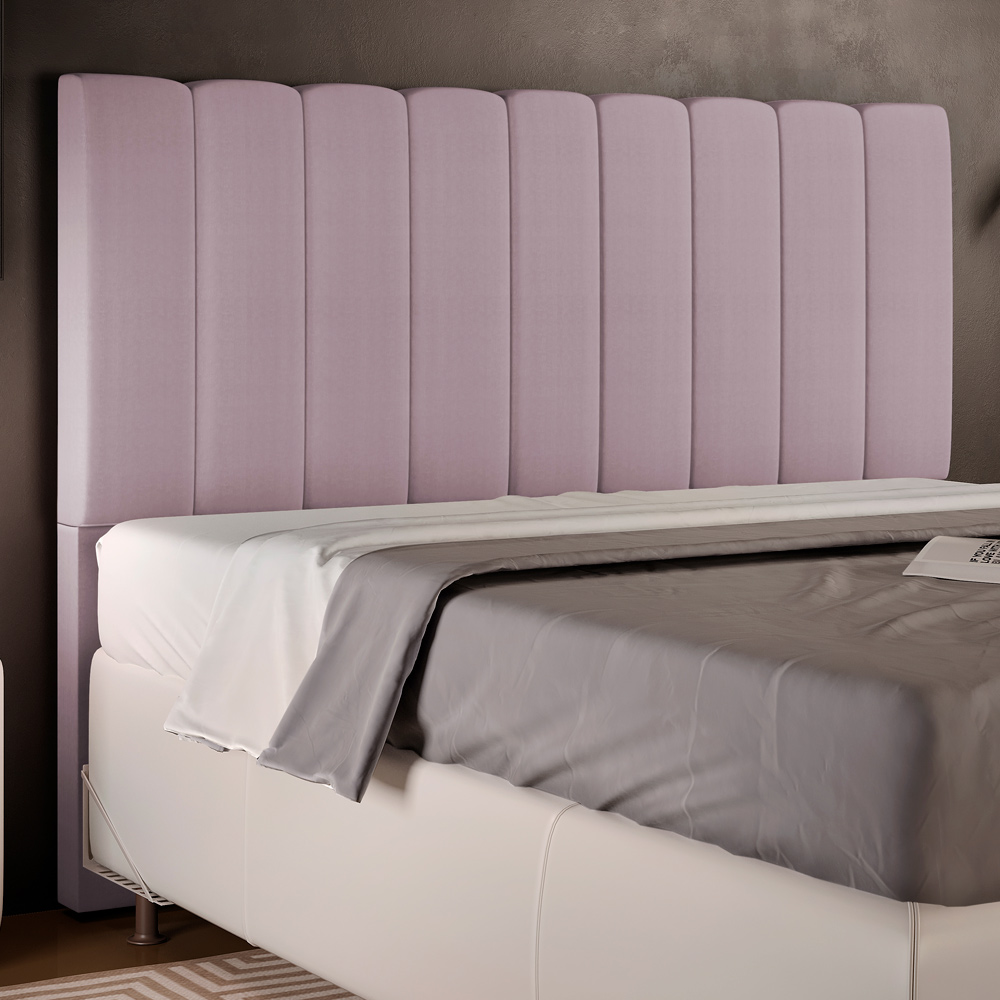 Cabeceira Cama Box Casal Queen 160 cm Dália W01 Suede Rosê - Lyam Decor