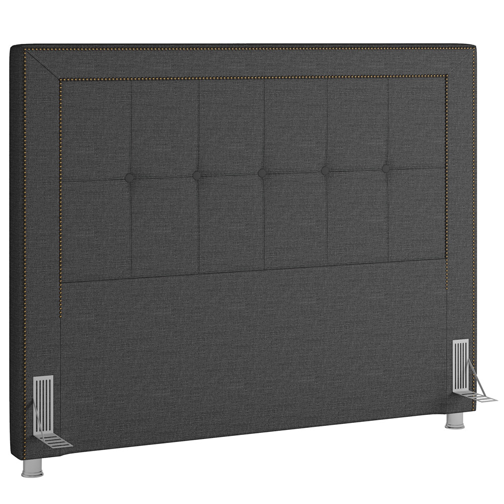 Cabeceira Cama Box Casal Queen 160 cm P05 Atenas Linho Cinza Escuro - Lyam Decor