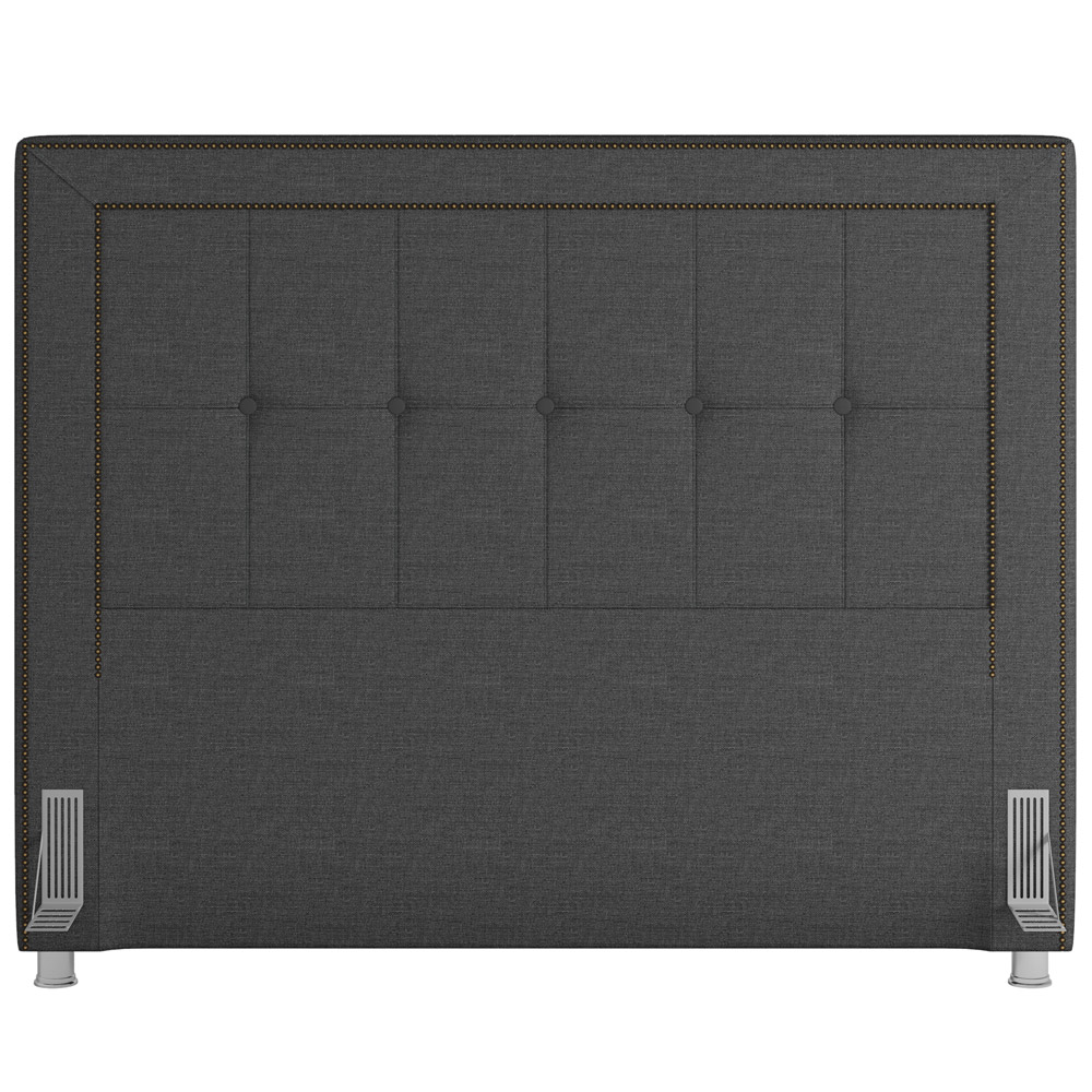 Cabeceira Cama Box Casal Queen 160 cm P05 Atenas Linho Cinza Escuro - Lyam Decor