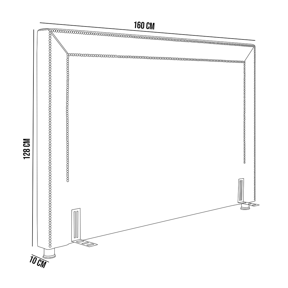 Cabeceira Cama Box Casal Queen 160 cm P05 Berlim Facto Dunas Pérola - Lyam Decor
