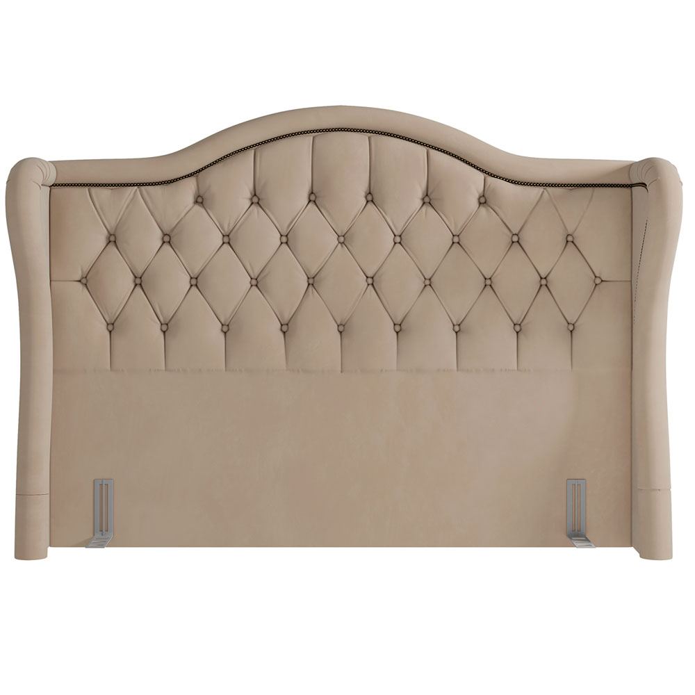 Cabeceira Cama Box Casal Queen 160 cm P05 Lisboa Veludo Bege - Lyam Decor
