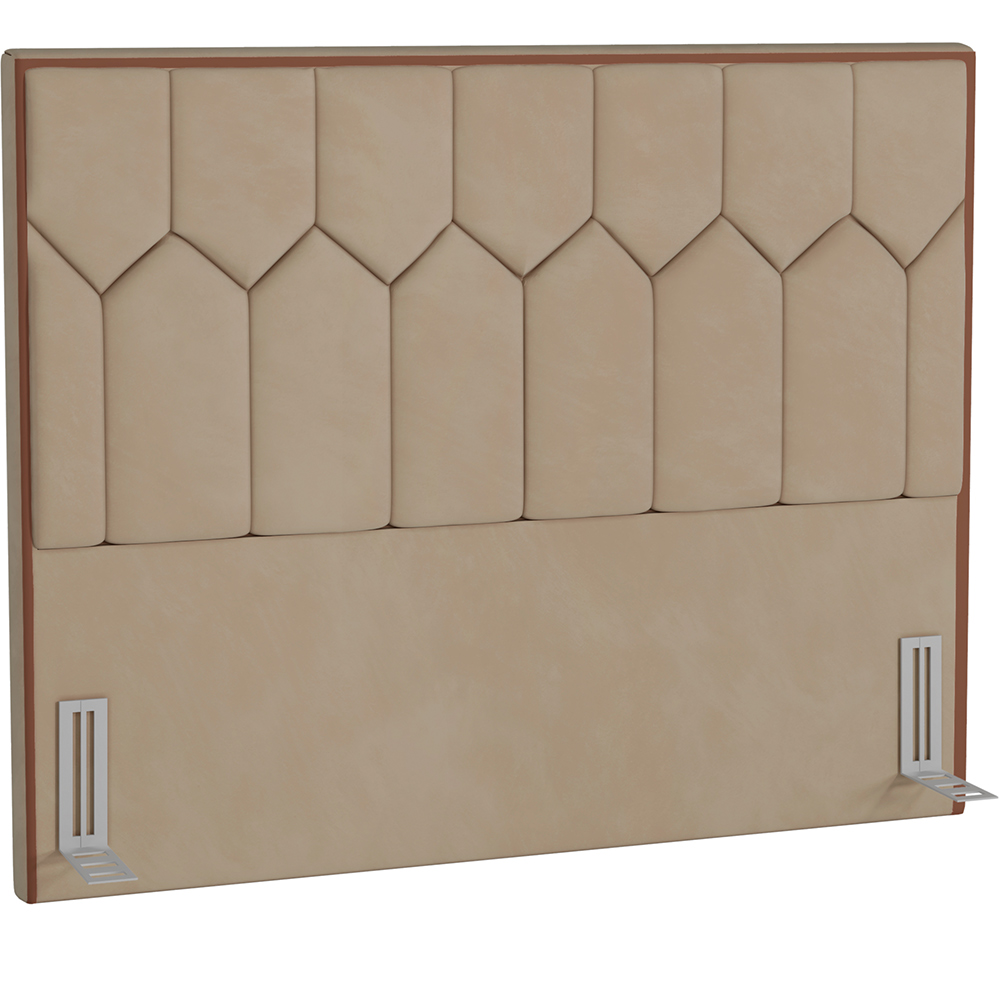Cabeceira Cama Box Casal Queen 160 cm P05 Londres Veludo Bege - Lyam Decor