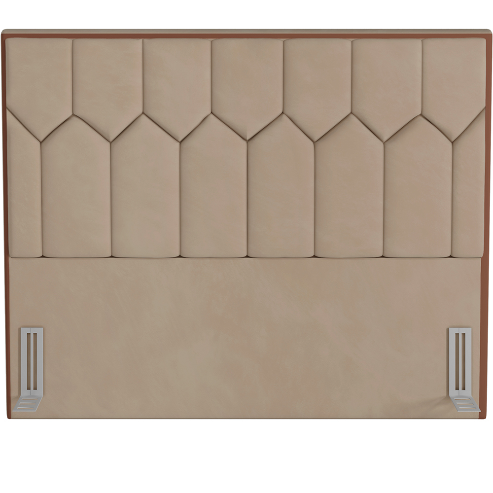 Cabeceira Cama Box Casal Queen 160 cm P05 Londres Veludo Bege - Lyam Decor
