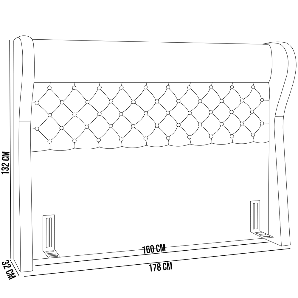 Cabeceira Cama Box Casal Queen 160 cm P05 Madrid Linho Bege Claro - Lyam Decor