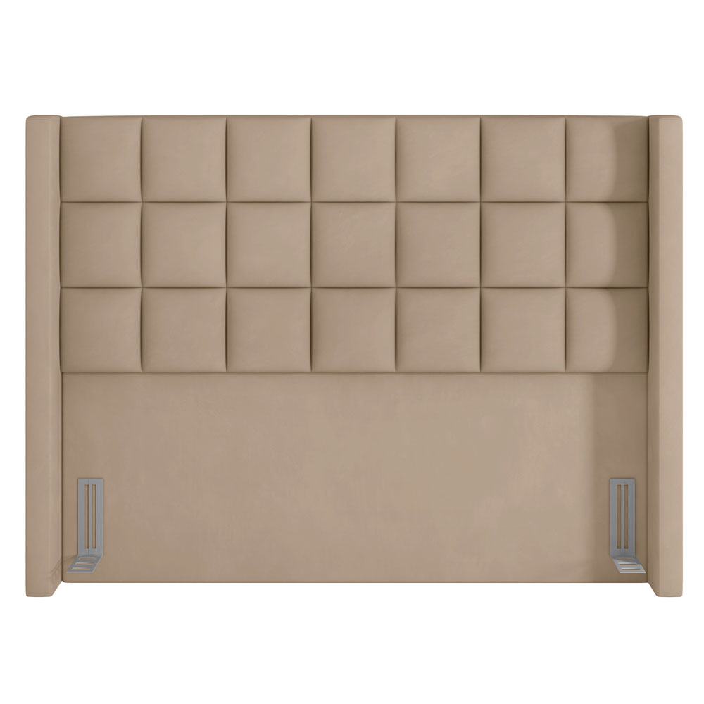 Cabeceira Cama Box Casal Queen 160 cm P05 Paris Veludo Bege - Lyam Decor