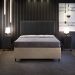 Cabeceira Cama Box Casal Queen Com Tachas 160 Cm Vicenza L02 Linho Chumbo - Lyam Decor