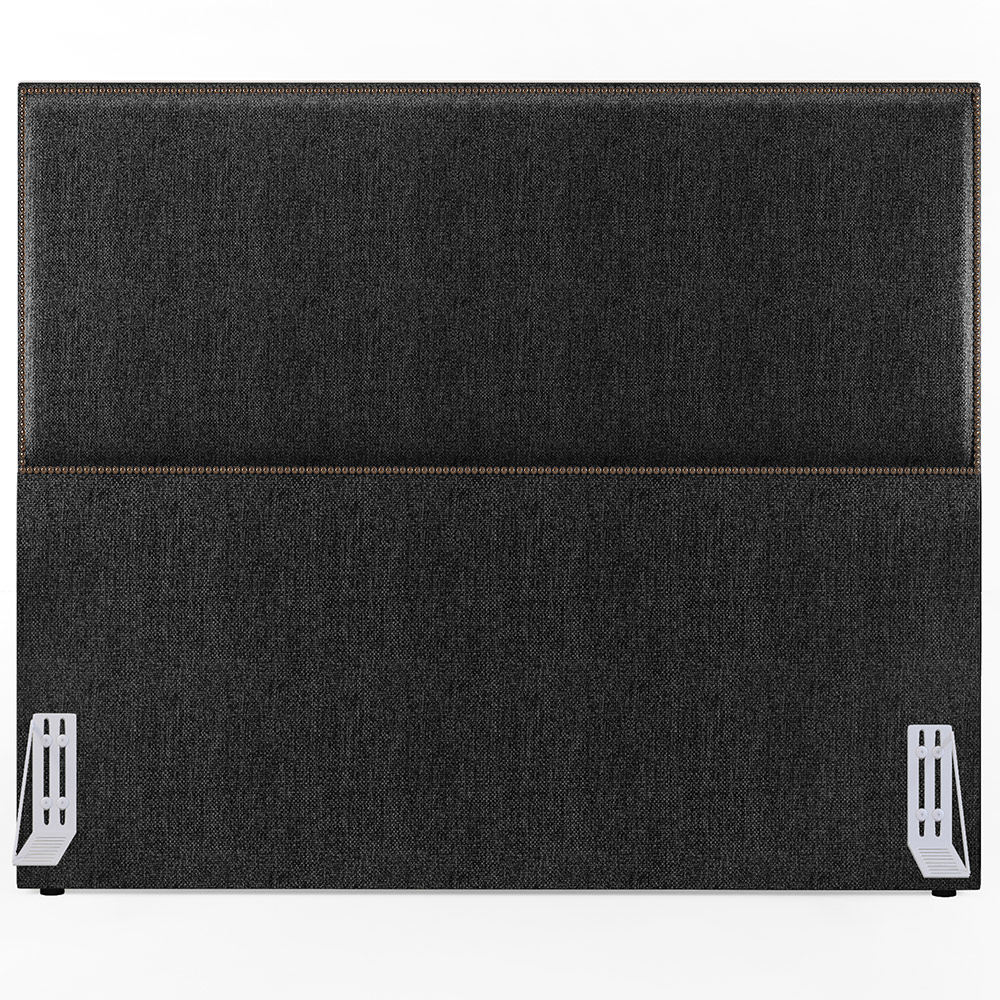 Cabeceira Cama Box Casal Queen Com Tachas 160 Cm Vicenza L02 Linho Chumbo - Lyam Decor
