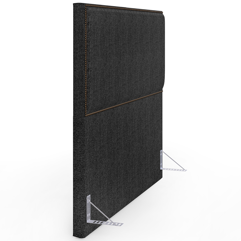 Cabeceira Cama Box Casal Queen Com Tachas 160 Cm Vicenza L02 Linho Chumbo - Lyam Decor