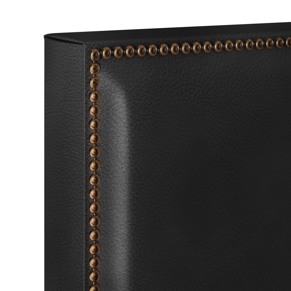 Cabeceira Cama Box Casal Queen Com Tachas 160 cm Vicenza L02 Couríssimo Preto - Lyam Decor