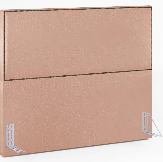 Cabeceira Cama Box Casal Queen Com Tachas 160 cm Vicenza L02 Linho Rosê - Lyam Decor