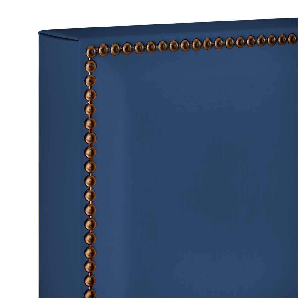Cabeceira Cama Box Casal Queen Com Tachas 160 cm Vicenza L02 Suede Azul Marinho - Lyam Decor