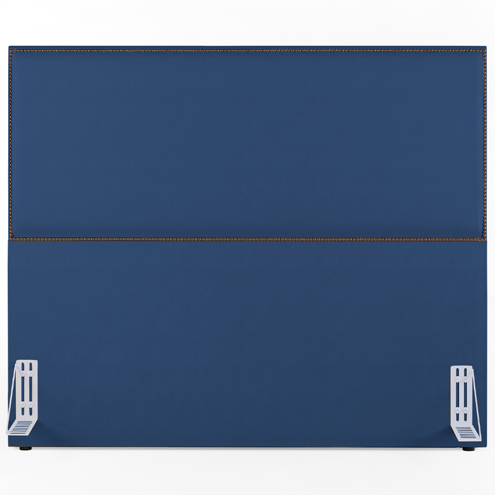Cabeceira Cama Box Casal Queen Com Tachas 160 cm Vicenza L02 Suede Azul Marinho - Lyam Decor