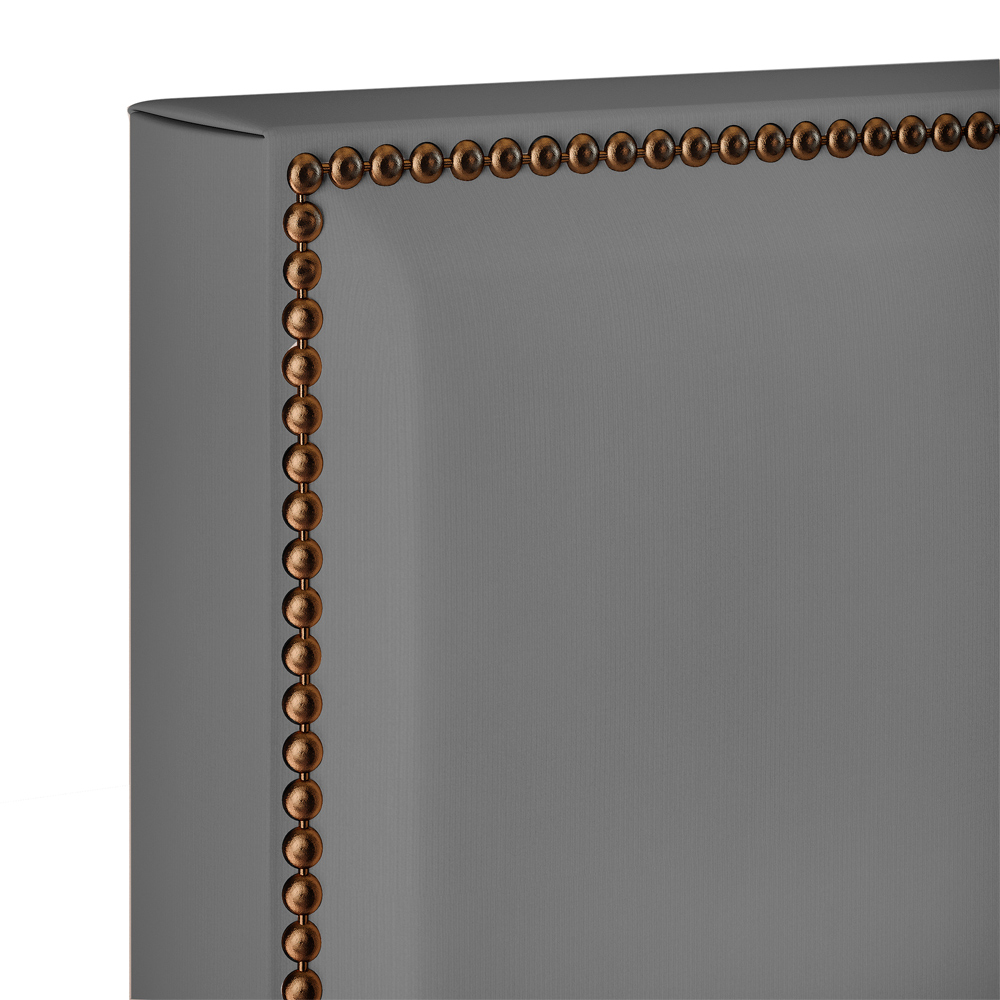 Cabeceira Cama Box Casal Queen Com Tachas 160 cm Vicenza L02 Suede Cinza - Lyam Decor
