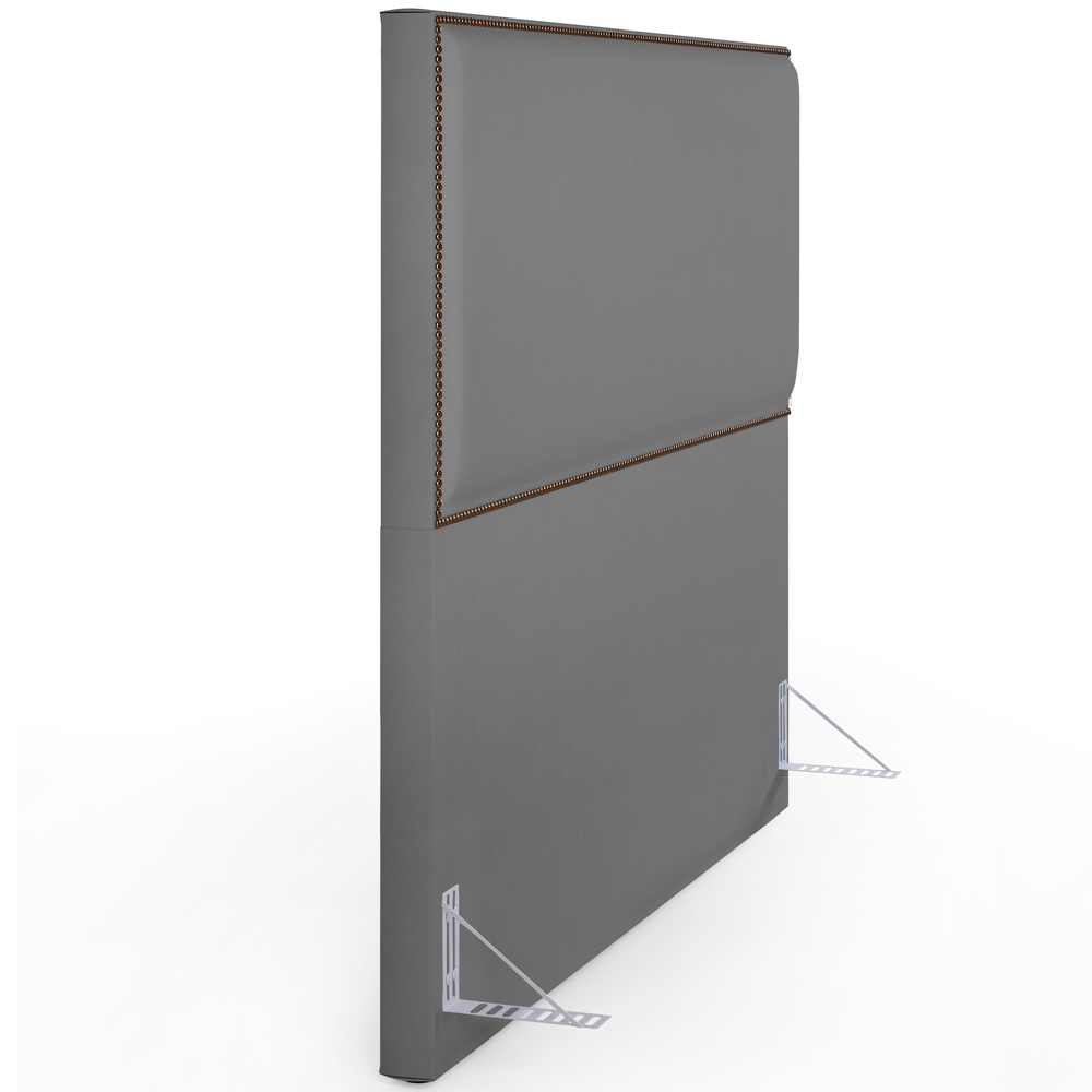 Cabeceira Cama Box Casal Queen Com Tachas 160 cm Vicenza L02 Suede Cinza - Lyam Decor