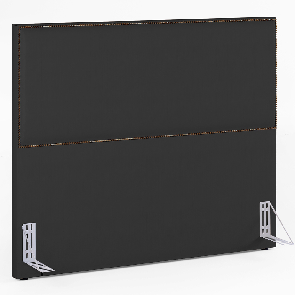 Cabeceira Cama Box Casal Queen Com Tachas 160 cm Vicenza L02 Suede Preto - Lyam Decor