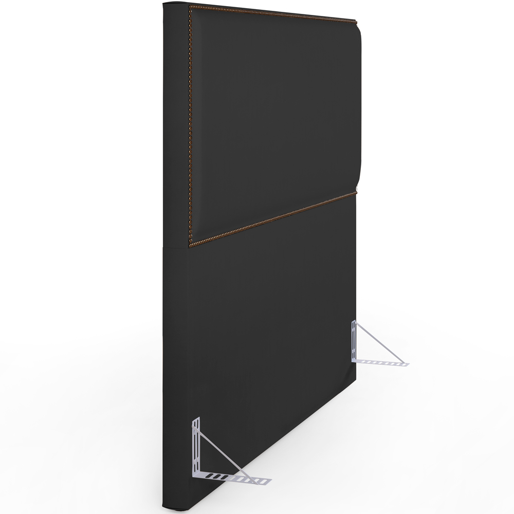 Cabeceira Cama Box Casal Queen Com Tachas 160 cm Vicenza L02 Suede Preto - Lyam Decor