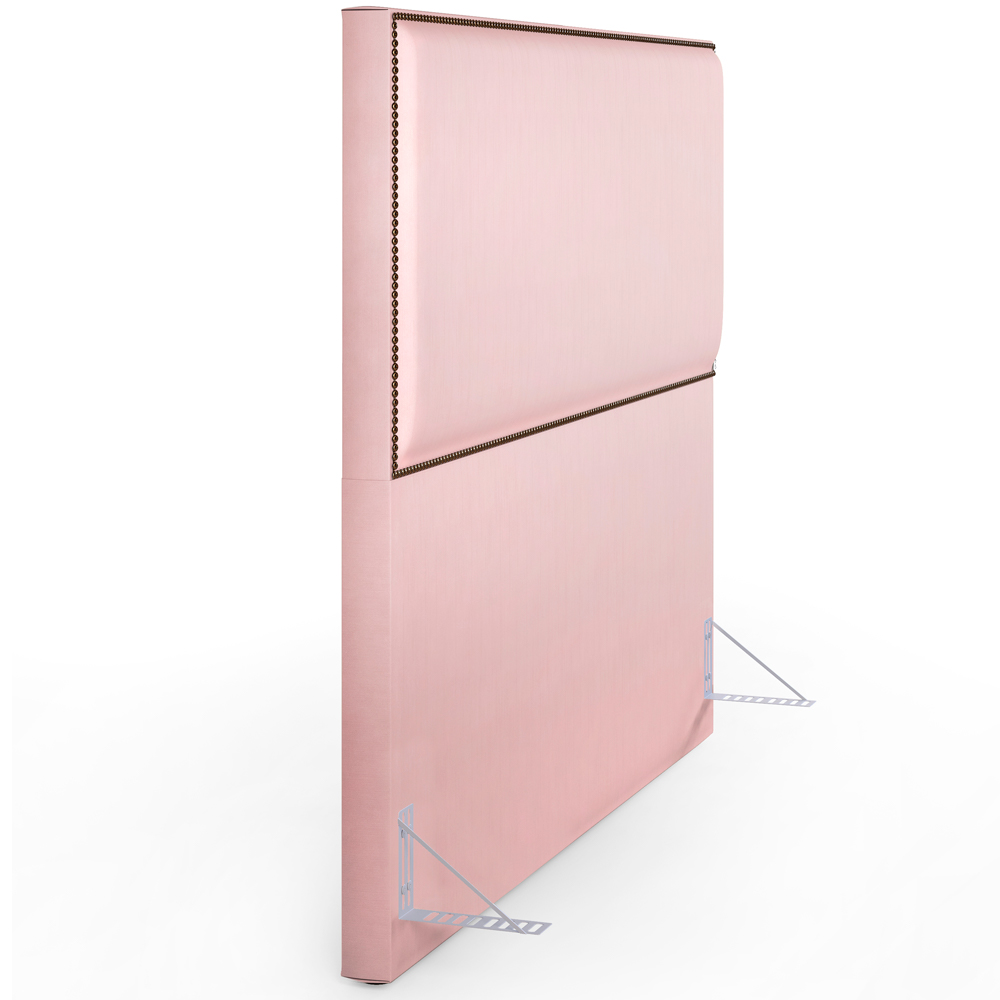 Cabeceira Cama Box Casal Queen Com Tachas 160 cm Vicenza L02 Suede Rosê - Lyam Decor