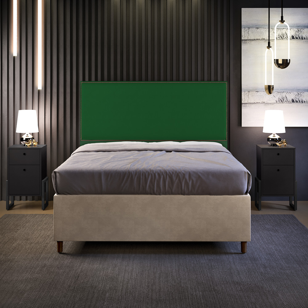 Cabeceira Cama Box Casal Queen Com Tachas 160 cm Vicenza L02 Suede Verde Musgo - Lyam Decor