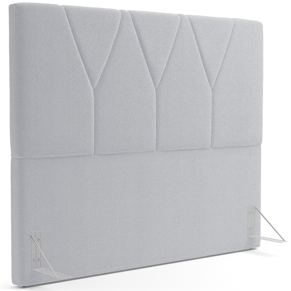 Cabeceira Cama Box Casal Quenn 160 cm Aurora W01 Bouclê Cinza - Lyam Decor