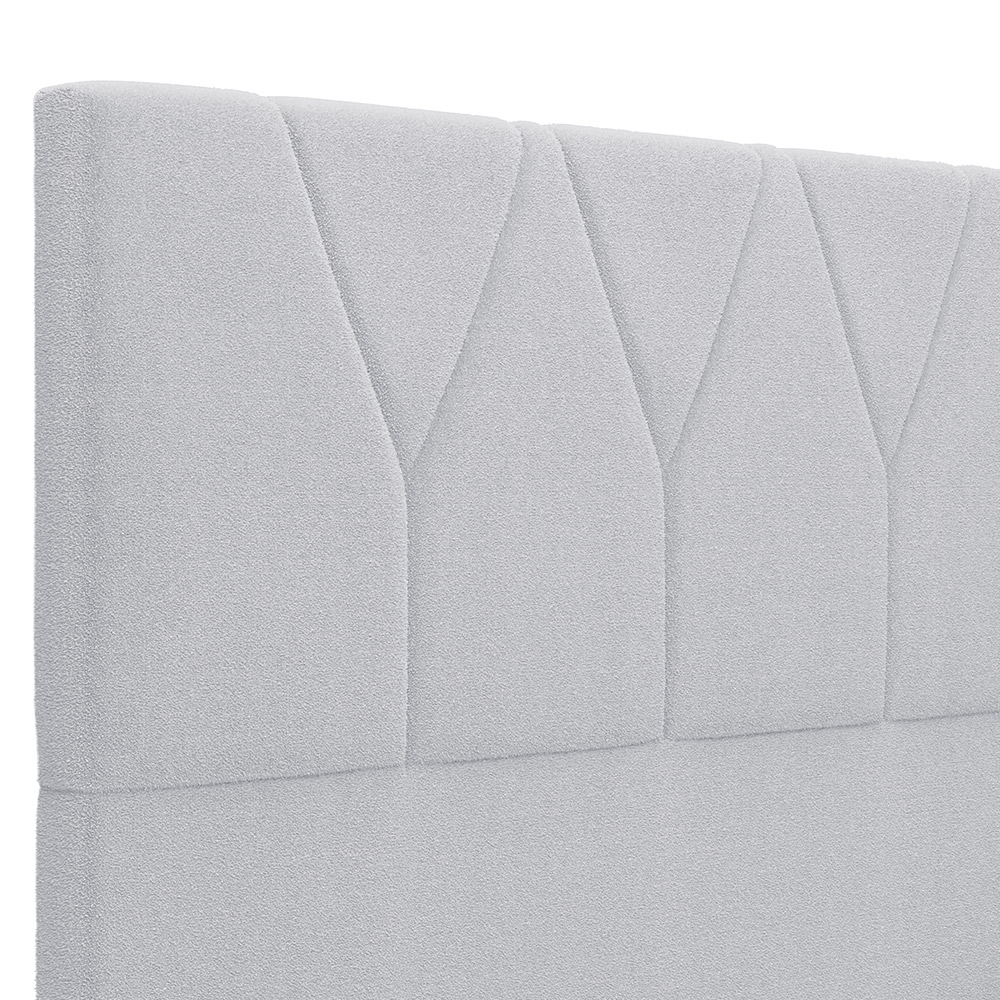 Cabeceira Cama Box Casal Quenn 160 cm Aurora W01 Bouclê Cinza - Lyam Decor