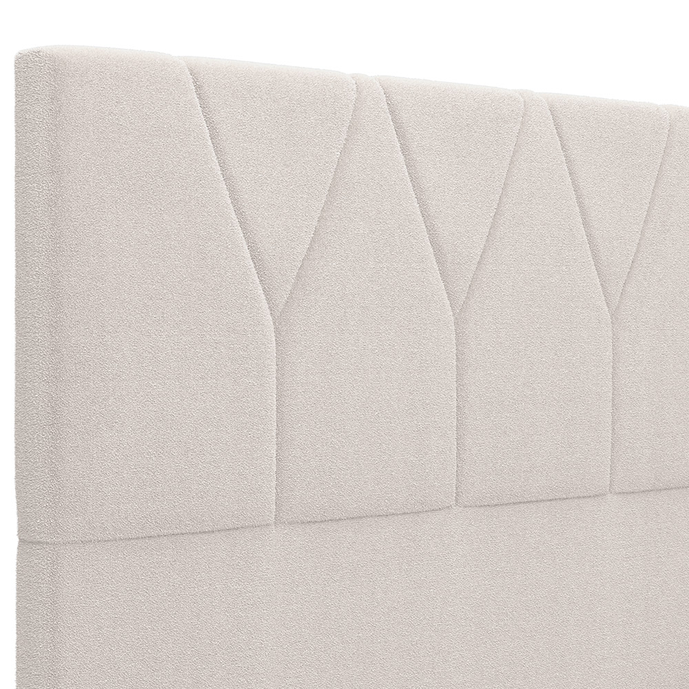Cabeceira Cama Box Casal Quenn 160 cm Aurora W01 Bouclê Creme - Lyam Decor