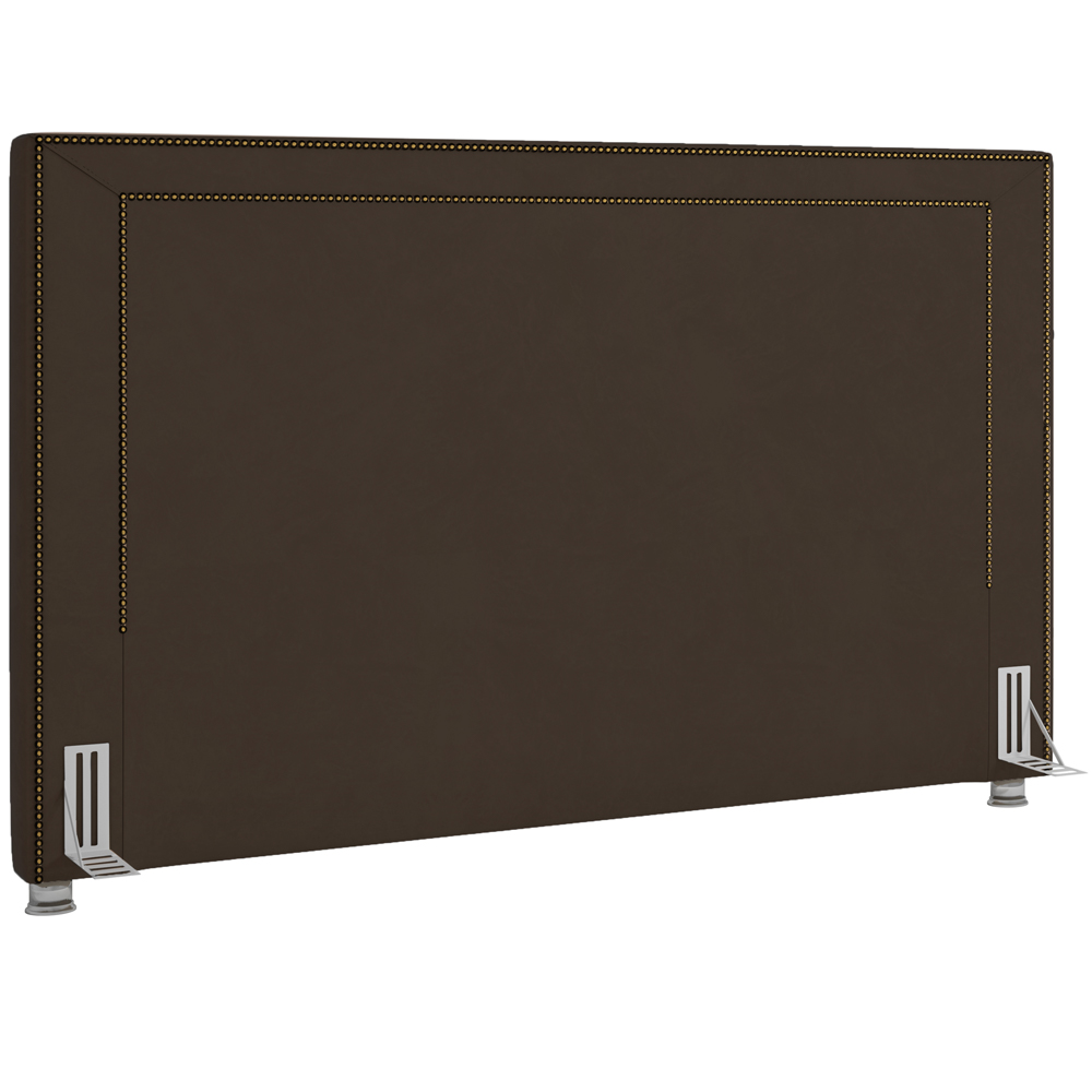 Cabeceira Cama Box King 195 cm P05 Berlim Veludo Marrom - Lyam Decor