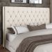 Cabeceira Cama Box King 195cm Estofada Frizza P05 Linho Creme - Lyam Decor