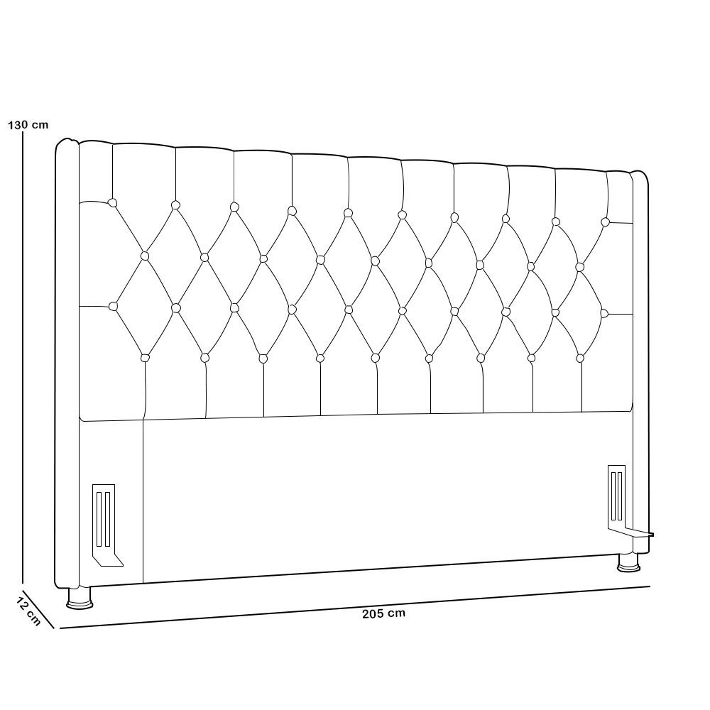 Cabeceira Cama Box King 195cm Estofada Frizza P05 Linho Creme - Lyam Decor