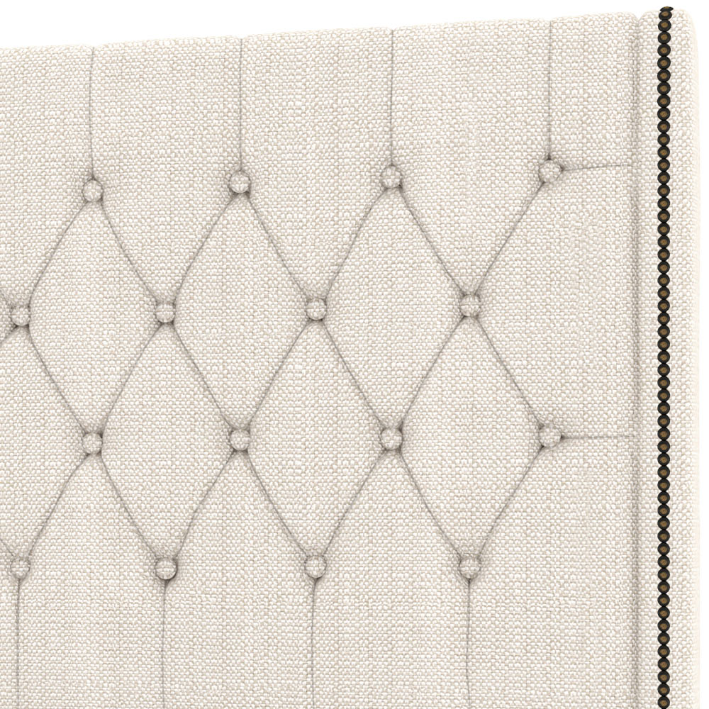 Cabeceira Cama Box King 195cm Estofada Frizza P05 Linho Creme - Lyam Decor