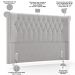 Cabeceira Cama Box King 195cm Estofada Meora P05 Veludo Cinza - Lyam Decor